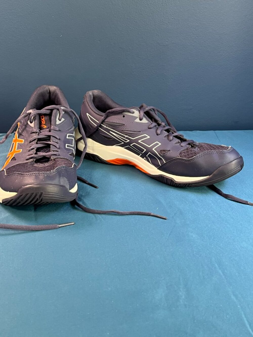 ASICS Gel-Rocket 11 Men’s Size 9.5 Blue Peacoat and Shock Orange - Picture 3 of 11